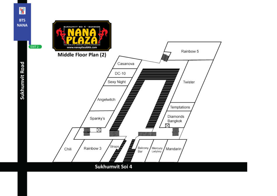 Map Of Nana Plaza Bangkok ThaiGogoBar Com   Floor2 2019 950x672 