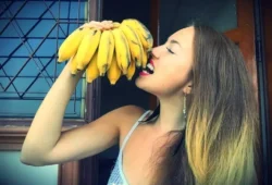 Thai Girl Banana Challenge