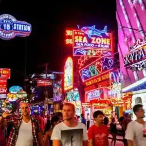 Walking Street Pattaya neon at night