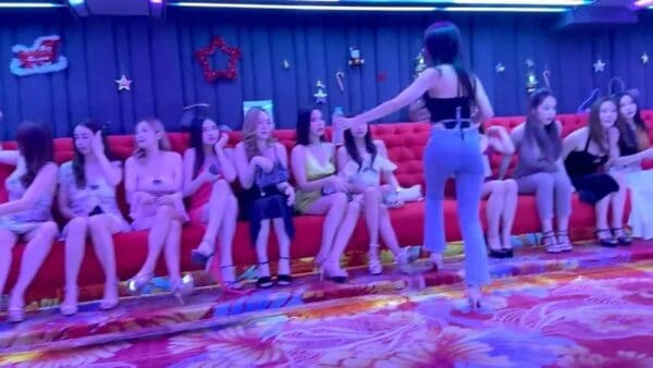 Soapy massage parlour showroom lounge in Bangkok