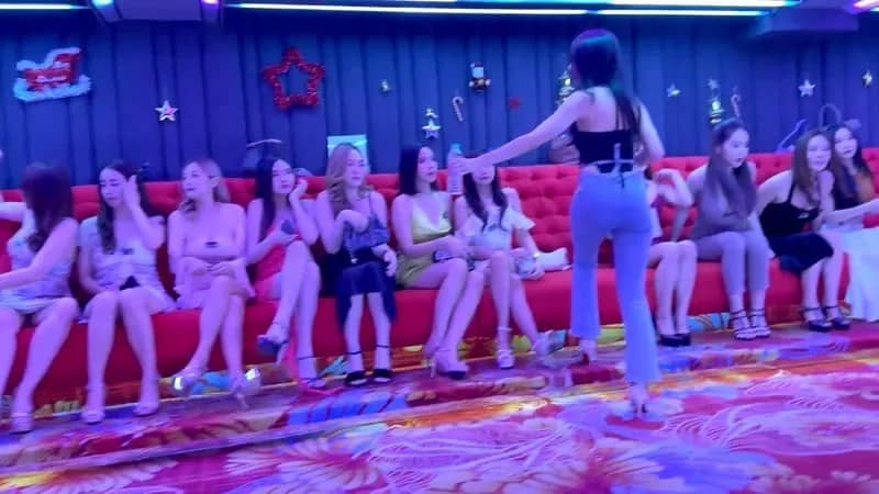 Soapy massage parlour showroom lounge in Bangkok