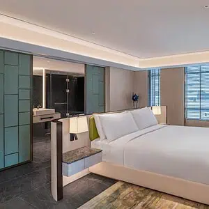 A king room at DoubleTree by Hilton Bangkok Ploenchit, the former Majestic Grande, after the Hilton refit