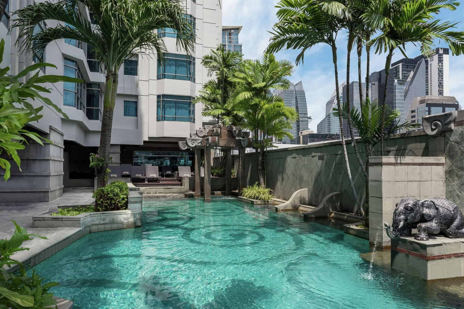 The saltwater pool at DoubleTree by Hilton Bangkok Ploenchit on Sukhumvit Soi 2