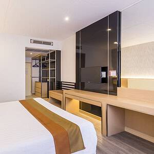 A renovated standard room at the Nana Hotel on Sukhumvit Soi 4, opposite Nana Plaza