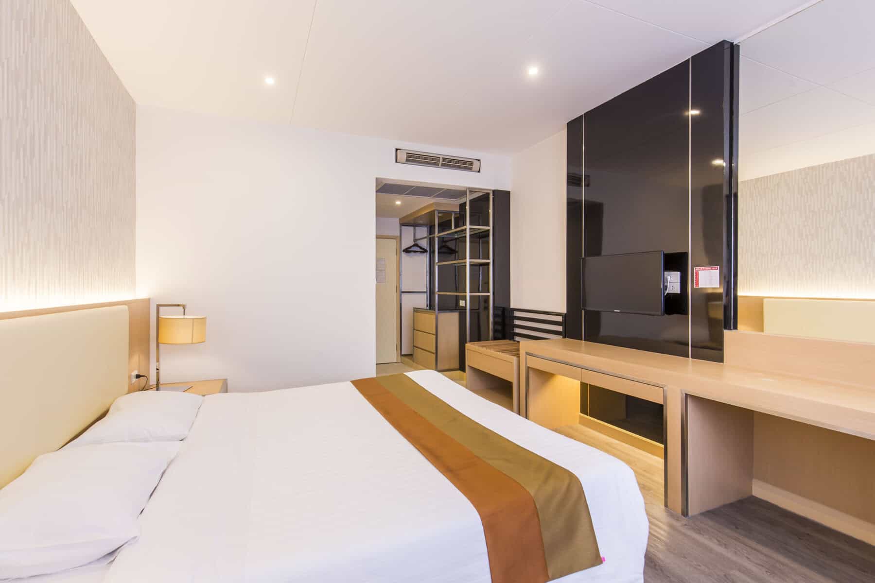 A renovated standard room at the Nana Hotel on Sukhumvit Soi 4, opposite Nana Plaza
