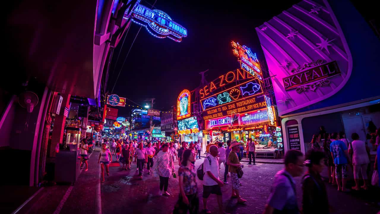 Walking Street Pattaya at night